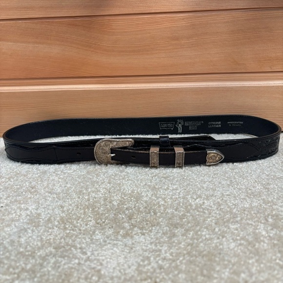 Rare Levi’s Saddleman Tooled Leather Belt Western Harvest Acorn Leaves Unisex 36 - Picture 10 of 14